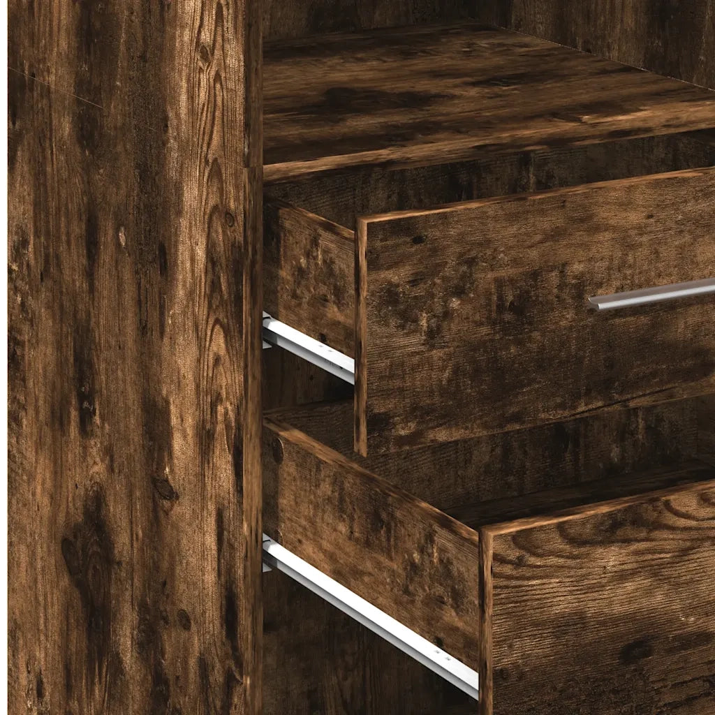 Credenza Rovere Fumo 50x42,5x124 cm in Legno Multistrato