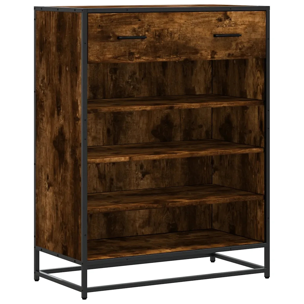 Scarpiera | Mobile per scarpe Rovere Fumo 75x38x97,5 cm Legno Multistrato Metallo