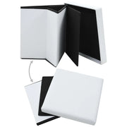 Sgabello Pieghevole con Contenitore Bianco in Similpelle 247082