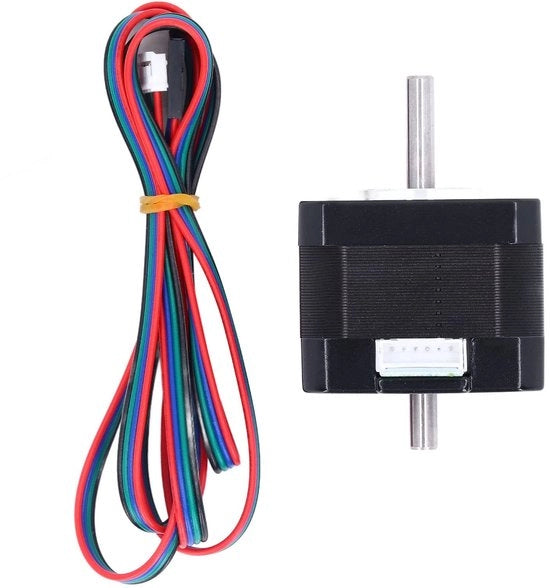 Motore a passo 42 - Tipo D doppio output - 1,3A 0,3 N·m - 2-fase 4-cavi - Compatta e leggera - Funzionamento affidabile - Motore