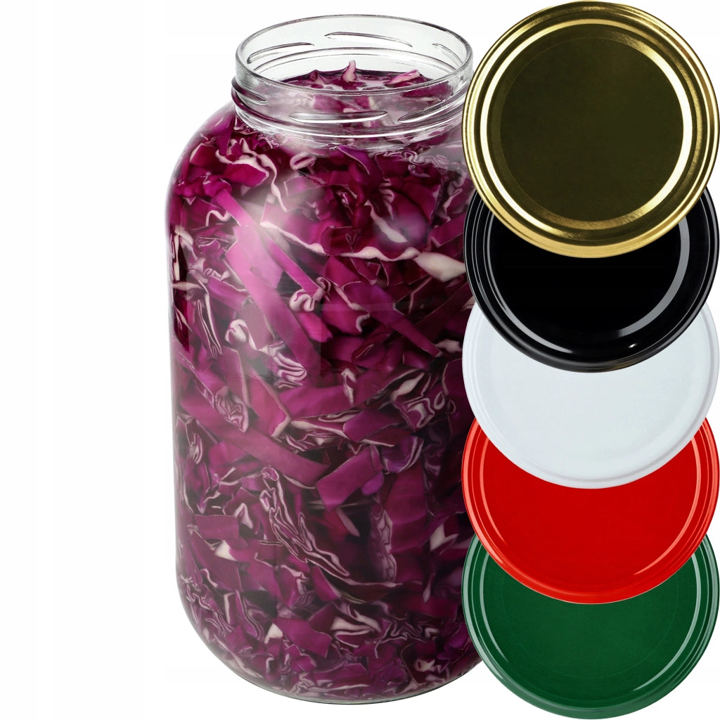 Barattoli in vetro KADAX da 4 litri per miele e conserve, coperchi, 1 pz. Diametro 100