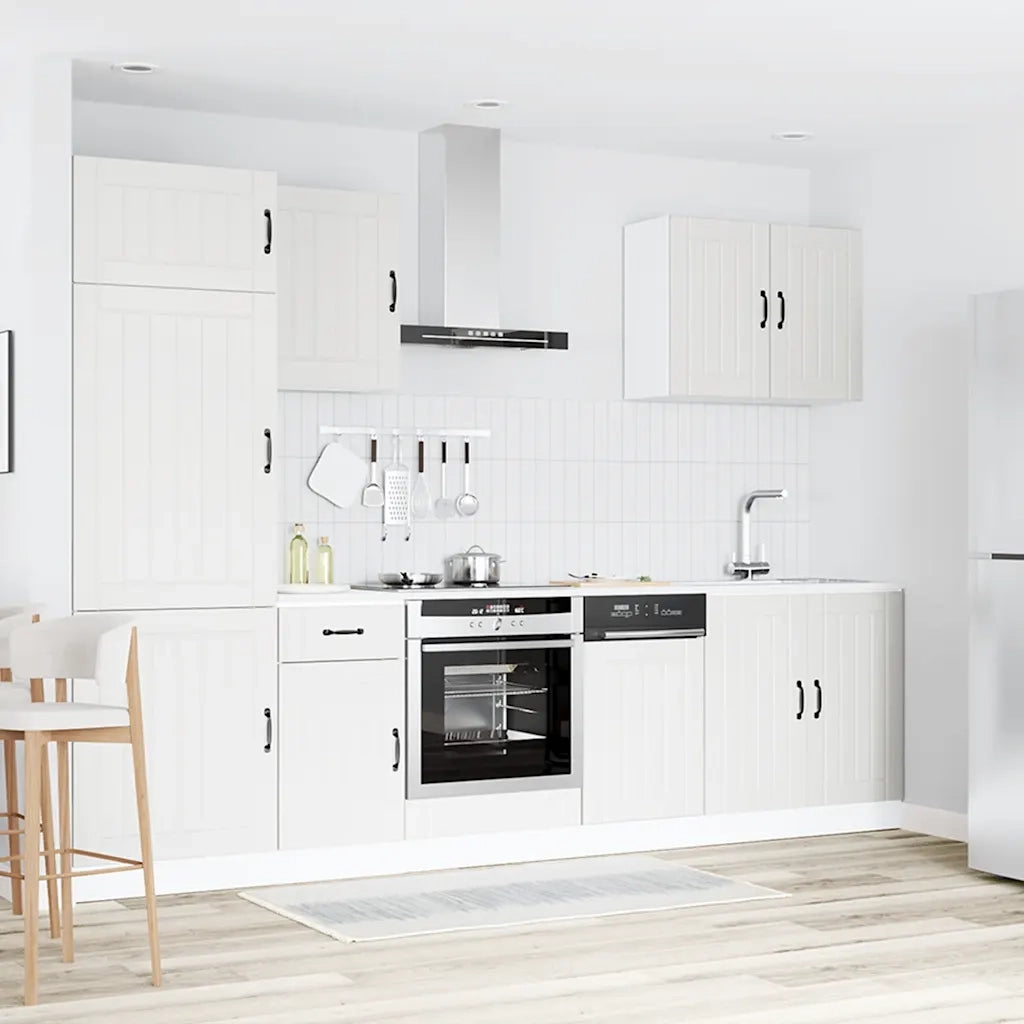 Set Mobili da Cucina 7 pz Lucca Bianco Legno Multistrato 3314771