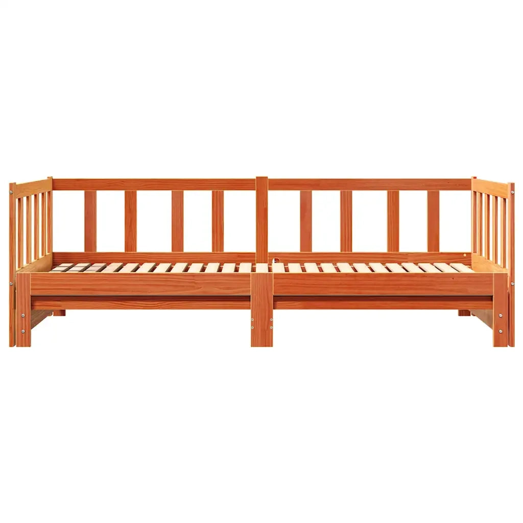 Letto Giorno Estraibile Marrone cerato 193.5 x 184 x 66 cm