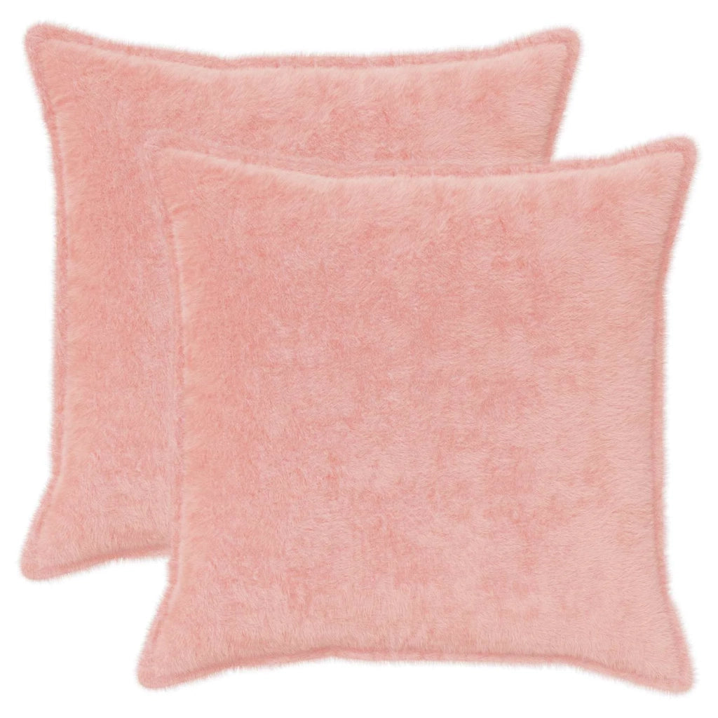 Federa 2 pcs HOUTEN Rosa 80 x 80 cm Pelliccia di Coniglio Finta 921829