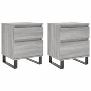 Set di 2 Comodini | Armadio da Notte | Mobiletto da notte Grigio Sonoma 40x35x50 cm in Legno Multistrato