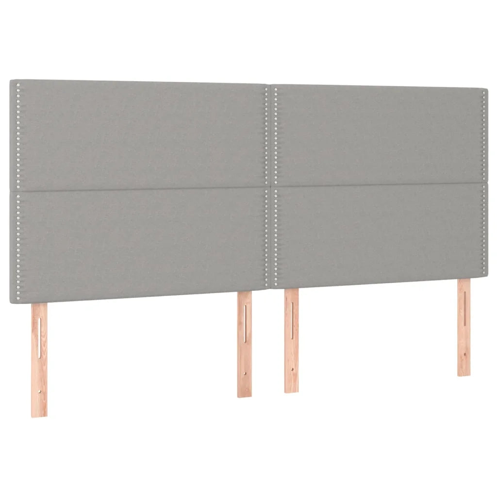 Testiera | Testata Grigio Chiaro 180x5x118/128 cm Tessuto