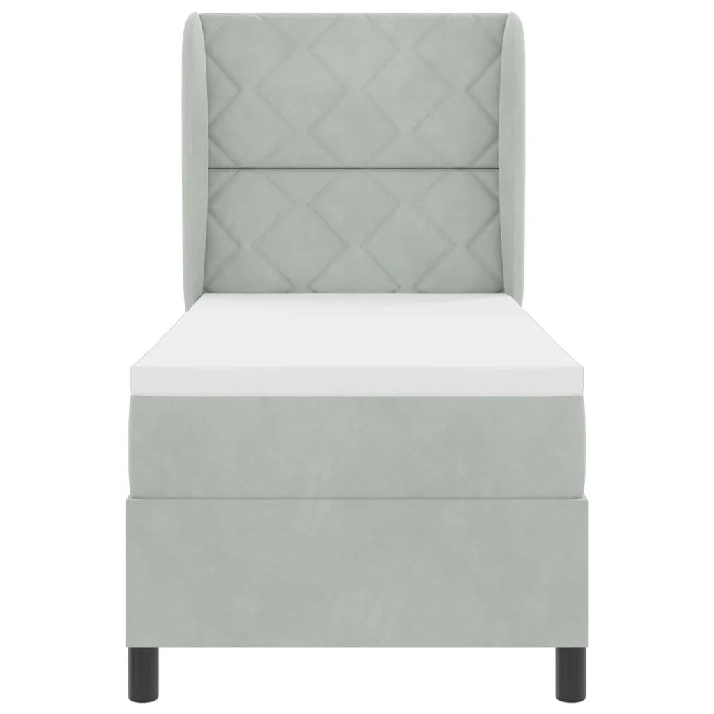 Letto a molle con testiera Grigio chiaro 200 x 80 cm Poliestere 3340952