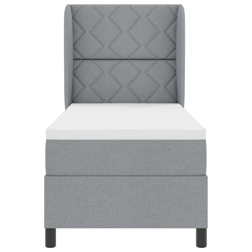 Letto a molle con materasso Grigio chiaro 80 x 200 cm Tessuto 3340592