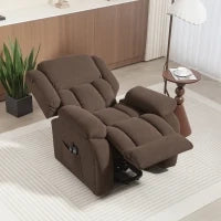Poltrona relax alzapersona elettrica con funzione massaggio e riscaldamento, 93 x 104 x 100 cm, Marrone