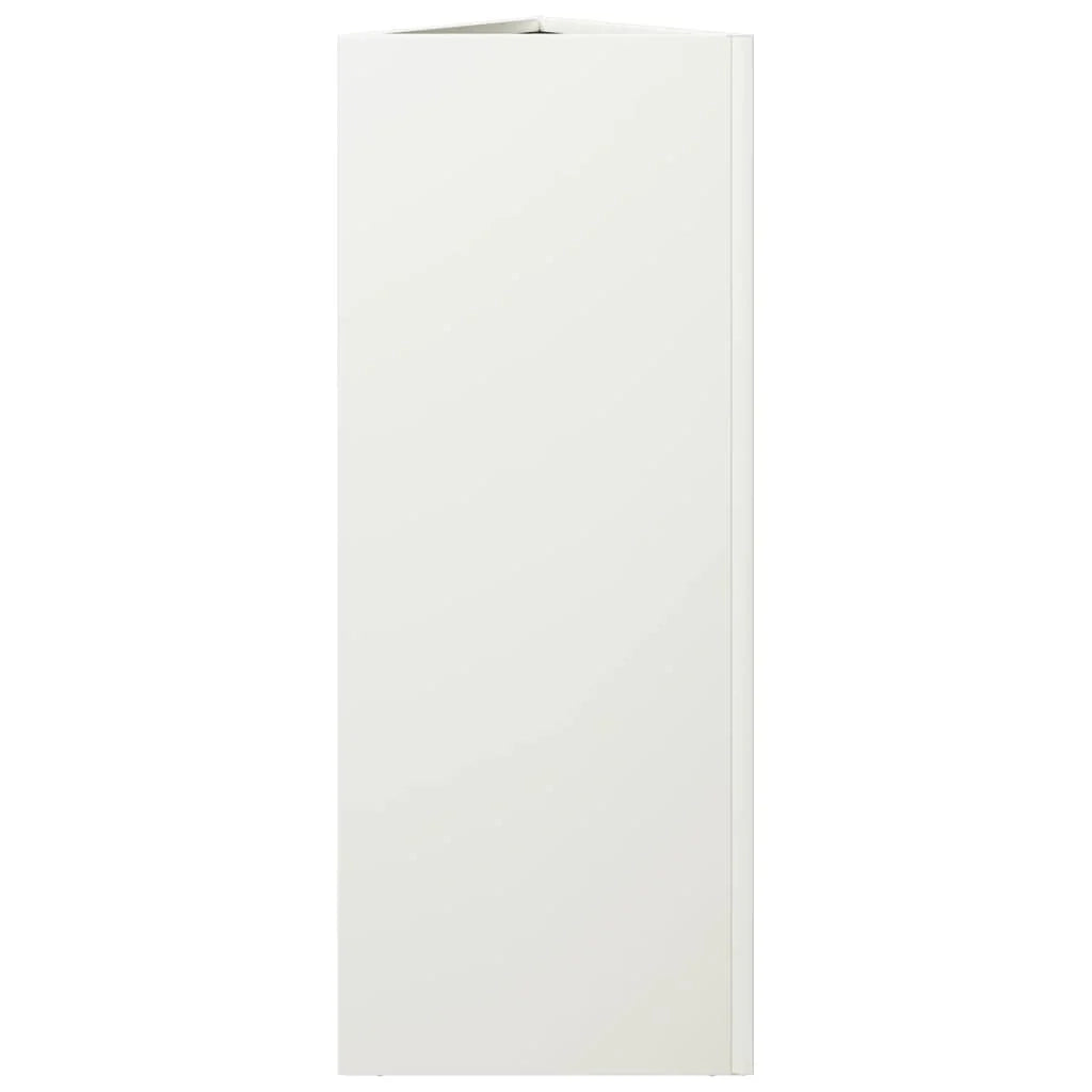 Fioriera rialzata triangolare per piante fiori e patio/giardino 30 x 26 x 75 cm acciaio bianco 02_0038803