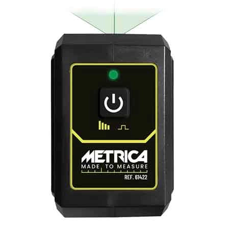 LIVELLO LASER 'GREEN CROSS' 2 LINEE METRICA Colore verde, portata fino a 15 mt - METRICA