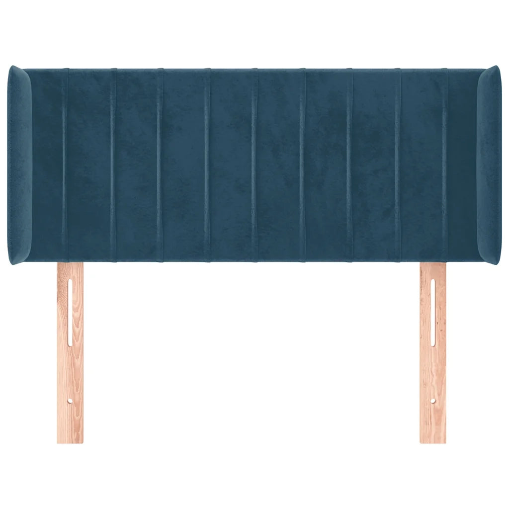 Testiera ad Orecchio Blu Scuro 83x16x78/88 cm in Velluto