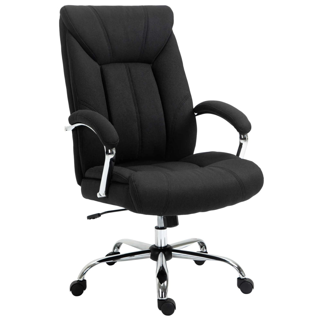 Sedia da ufficio ergonomica ¨C zephmum ¨C nero, altezza regolabile, schienale alto, 65x78x118 cm