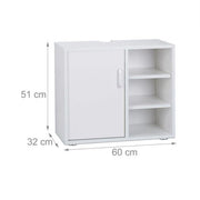 Mobile lavabo da bagno con 1 anta e 3 ripiani MDF bianco 13_0000909_2