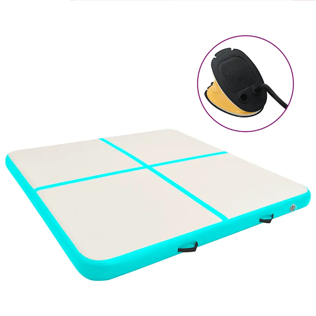Tappetino Ginnastica Gonfiabile e Pompa 200x200x10 cm PVC Verdecod mxl 127264
