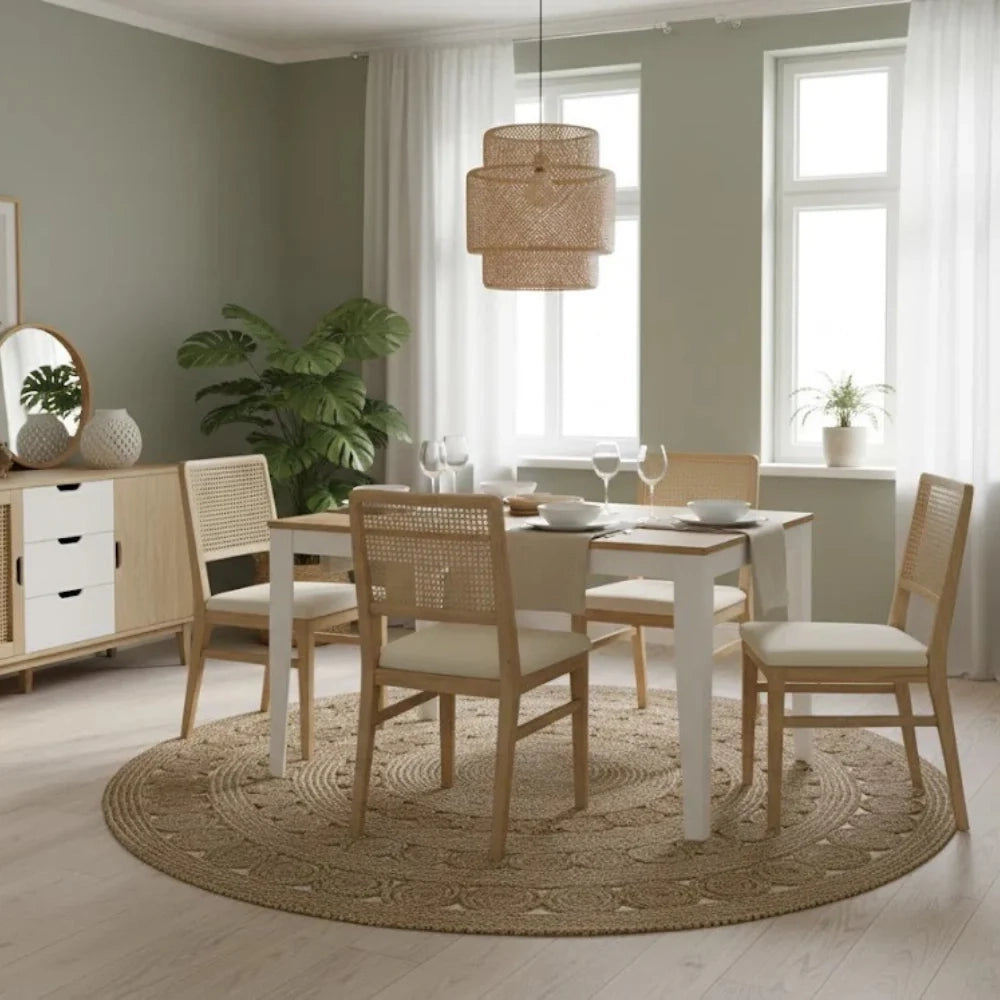 Tavolo da pranzo allungabile effetto rovere naturale naturale Moon 130-290x80 cm fino a 12 posti Made in Italy | Duzzle