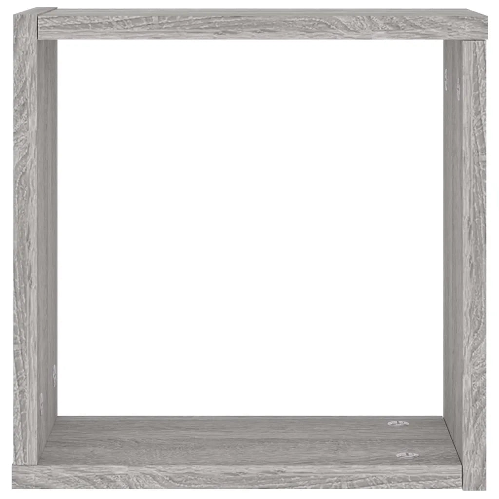 Mensole Parete a Cubo 2 pz Grigio Sonoma 30x15x30 cm 815882