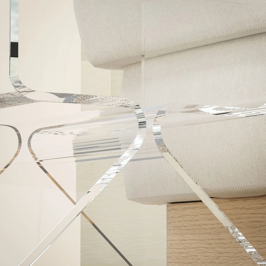 Tavolino da Soggiorno Basso Design Geometrico a 2 Livelli 40x30x45 cm in Acrilico Trasparente