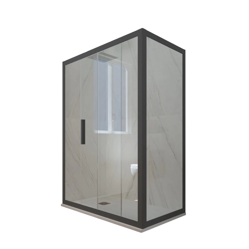 Box doccia scorrevole 80x150 CM H 200 Vetro Trasparente Profilo Antracite mod. Deco Duo
