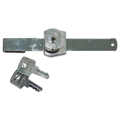 SERRATURA A CILINDRO VETRINE SCORREVOLI - ACCIAIO NICHELATO SPESS.MAX MM 7 L.MM 100/135- 5 pezzi