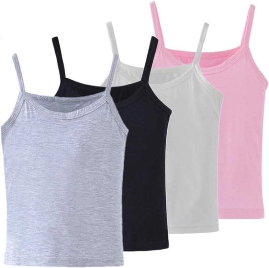 Set di biancheria intima per bambine 4 pezzi, colori uniformi, comodo e respirabile, misure 2-8 anni