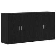 Credenza 2 pz | Madia | Buffet da pranzo | Armadio da pranzo Rovere Nero 79 x 38 x 80 cm Legno multistrato