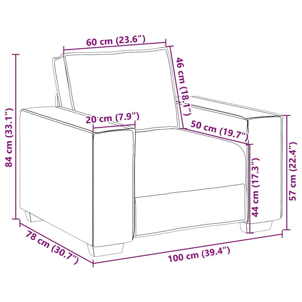 Poltrona in Lino 100x78x84 cm 4104969