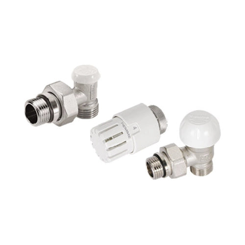 KIT VALVOLA TERMOSTATIZZABILE A SQUADRA TESTA TERMOSTATICA E DETENTORE- 1/2 24x19 fil (D.16)- TIEMM- pezzi 1