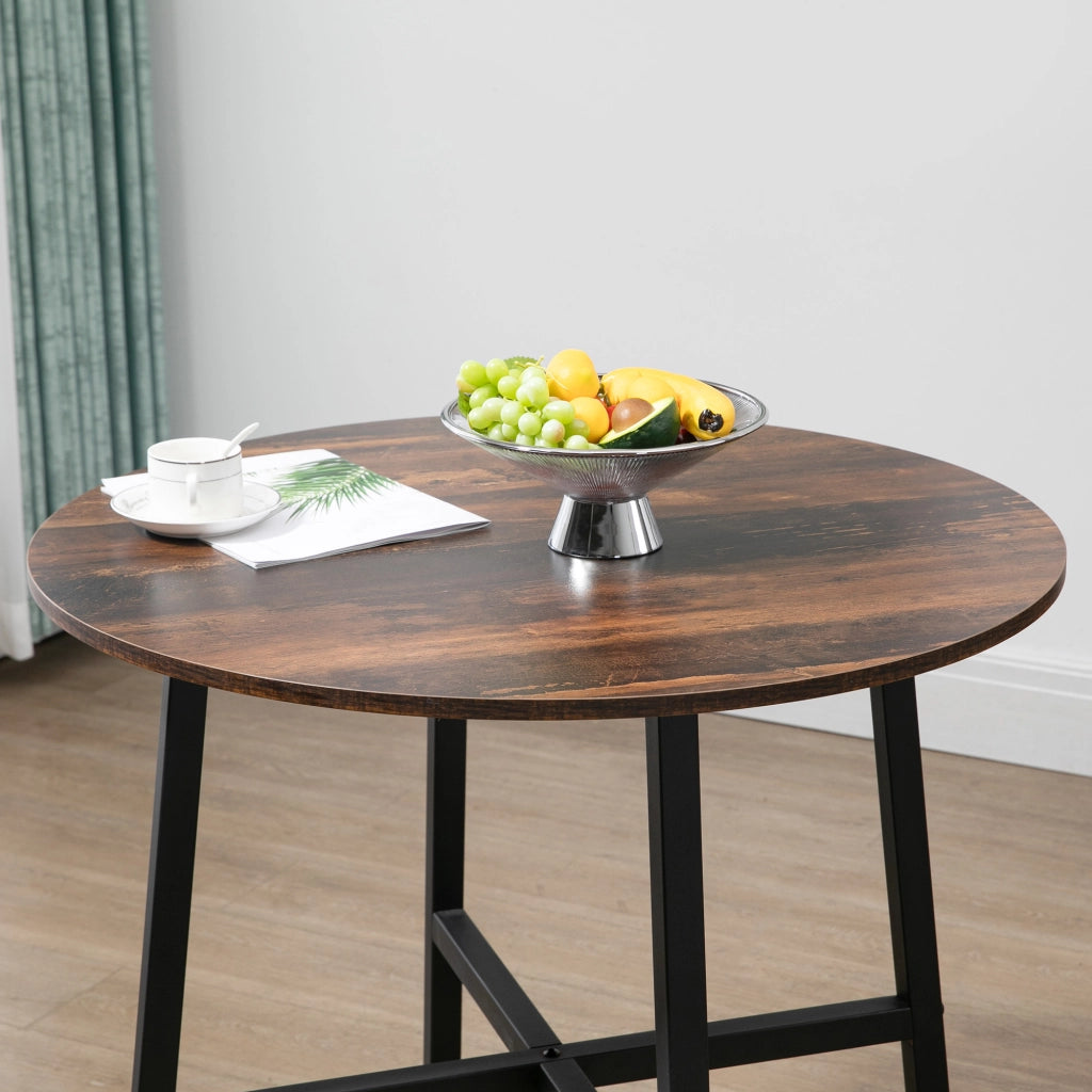 Tavolo da pranzo - per 4 persone - 80x80x76 cm - acciaio - marrone - per cucina e sala da pranzo