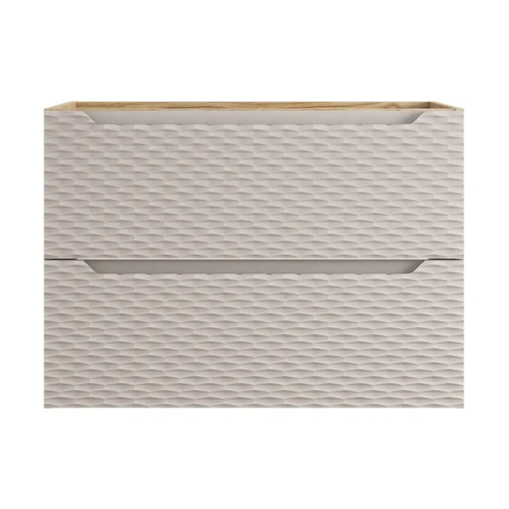 Mobile sottolavabo YOKA – Beige e rovere chiaro 80 cm