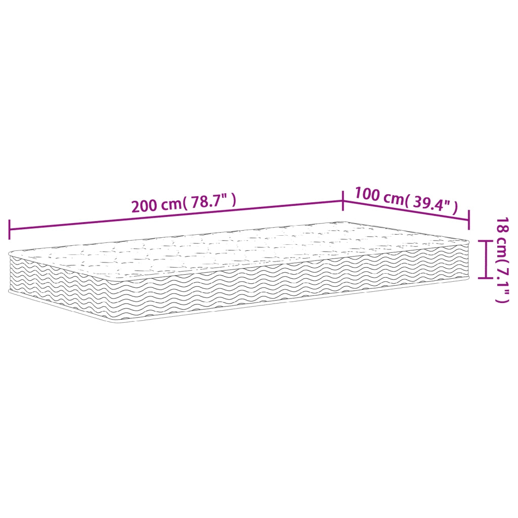 Materasso a Molle Bonnel Medio 100x200 cm 372971