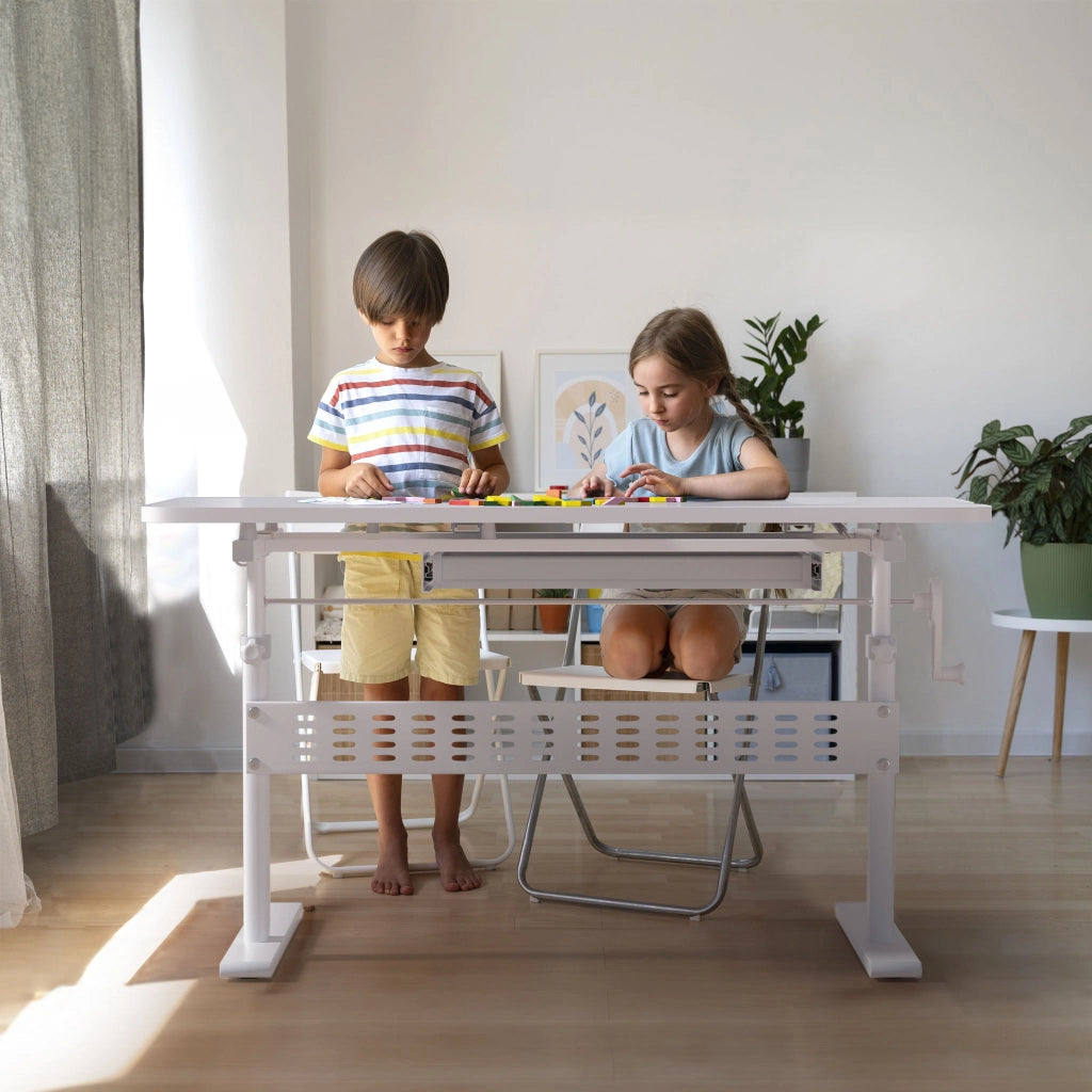 Toboli Scrivania per bambini 100x60cm regolabile in altezza e in inclinazione Con manovella