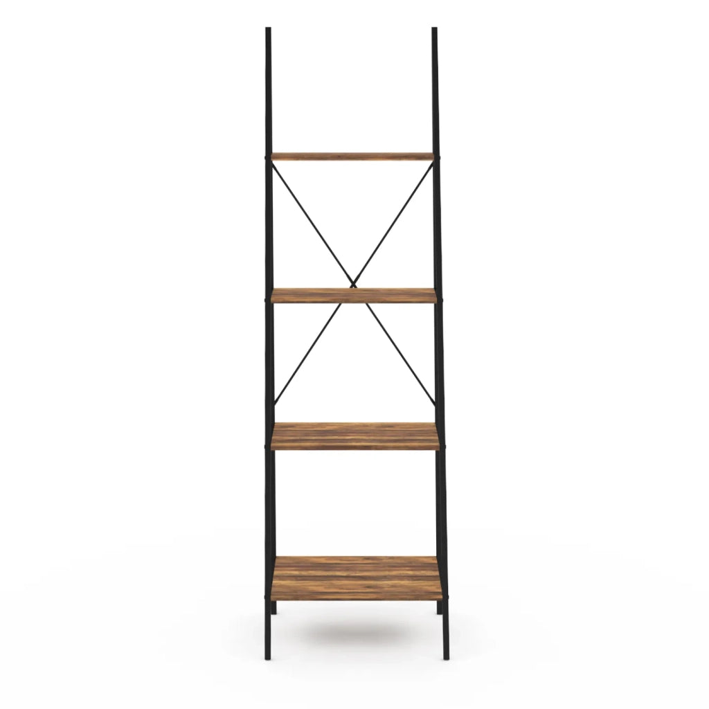 IDMarket - Scaffale a scala 4 livelli in legno invecchiato 170 cm design industriale HAWKINS