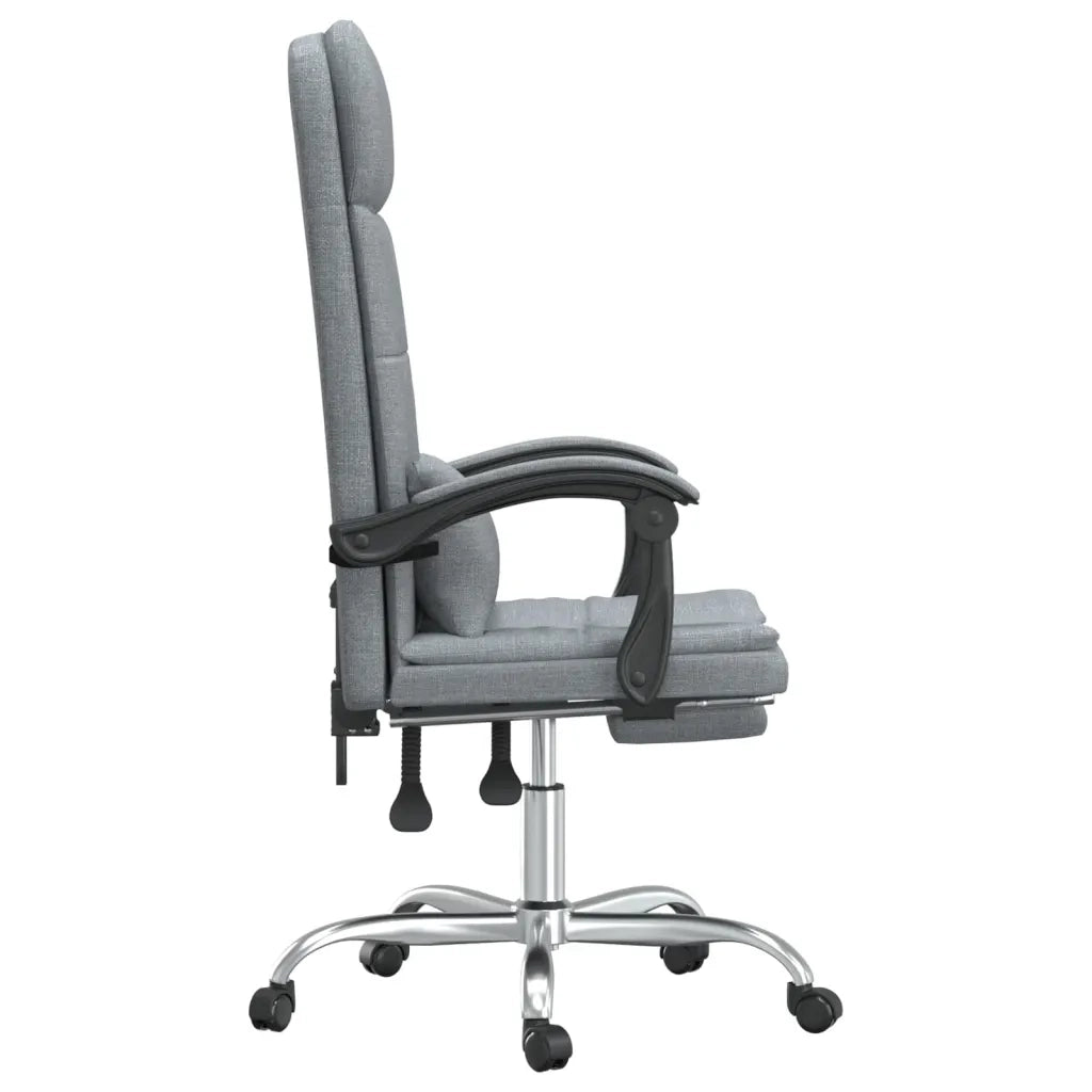 Sedia da Ufficio Massaggio Reclinabile Grigio chiaro in Tessuto 349705