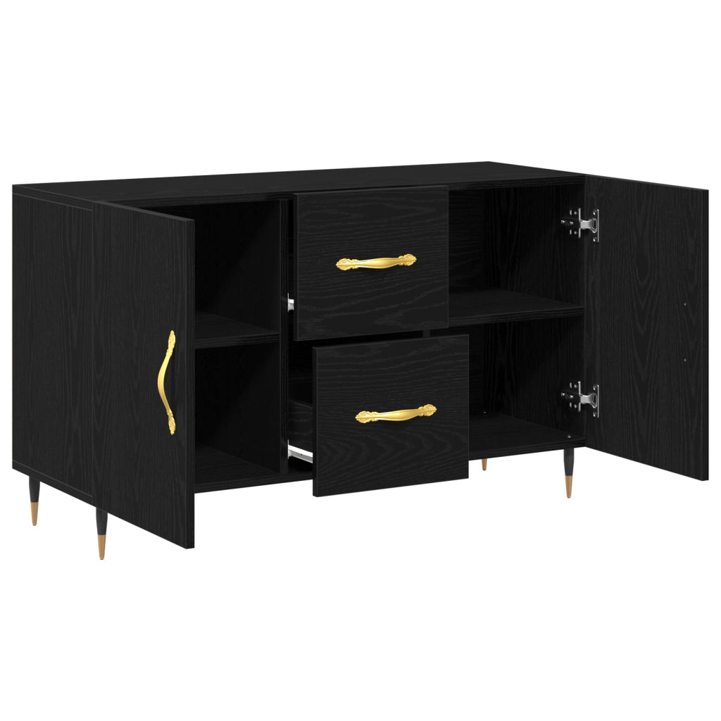 sideboard  Nero Rovere 100x36x60 cm Legno ingegnerizzato