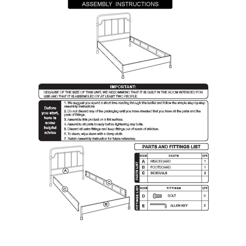 Letto viareggio classico bianco metallo singolo cm90x200
