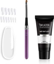 Set di Avvio per Estensioni Unghie - Gel Poli con Falso Unghia, Pennello & 60ml Costruttore - Colore Vivace per Lampada LED UV Manicure - Set di Vernice