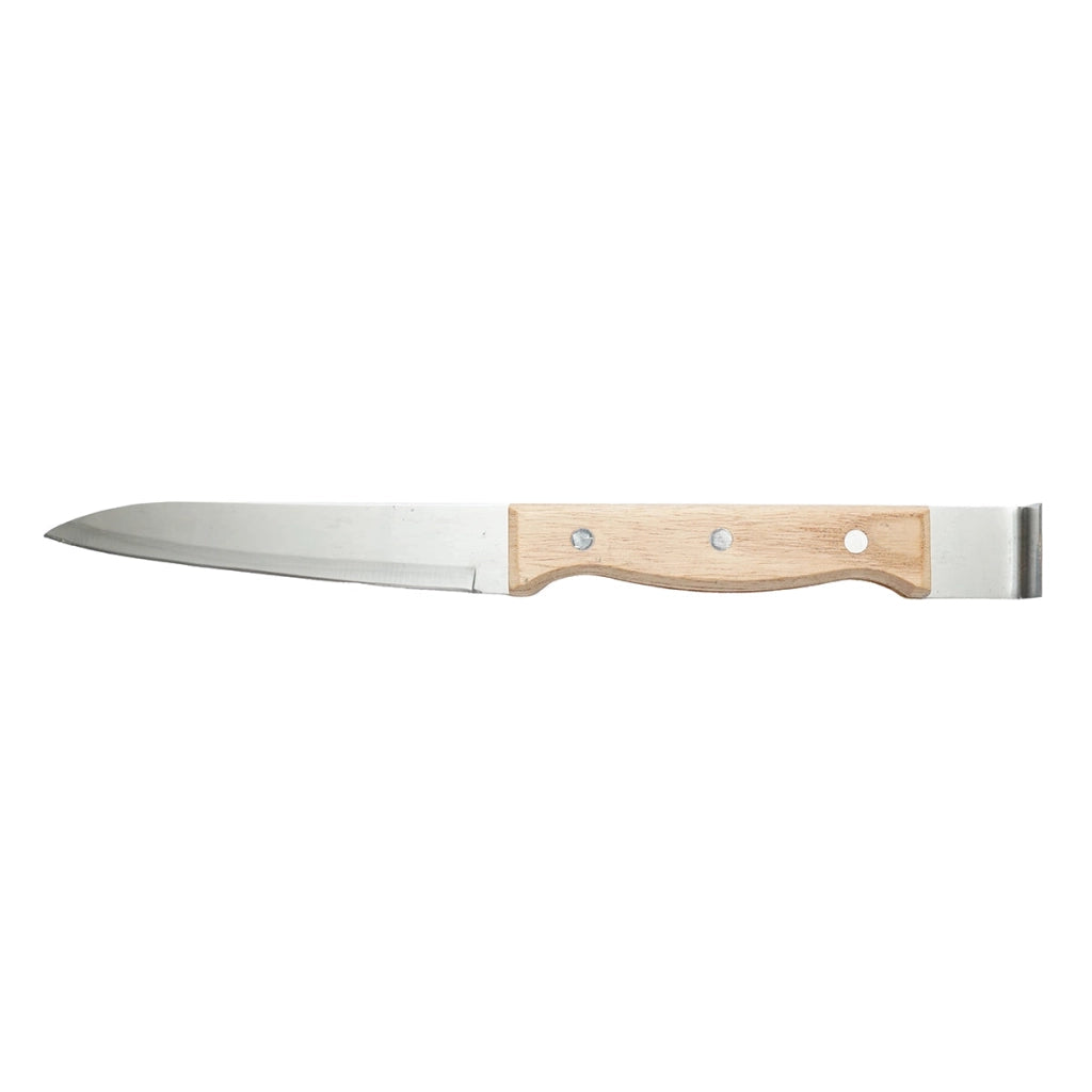 Coltello in acciaio inox con manico in legno e scalpello per apertura 300mm