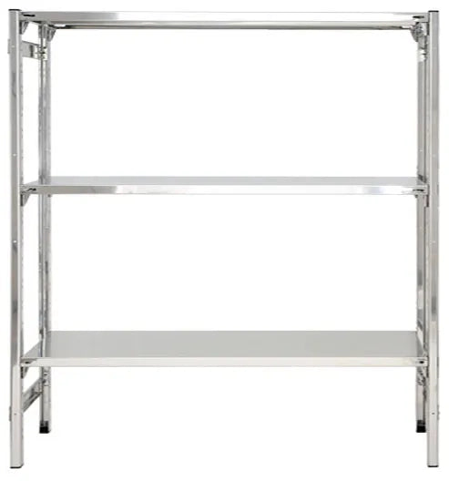 Scaffale lineare con ripiani in acciaio inox liscio cm. 180x50x150h