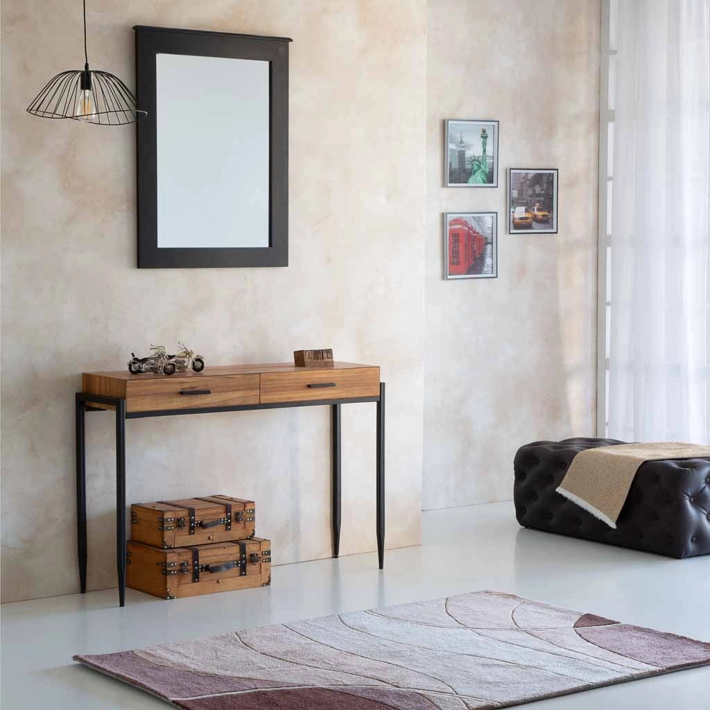 Plafoniera in metallo nero 43x26x100h