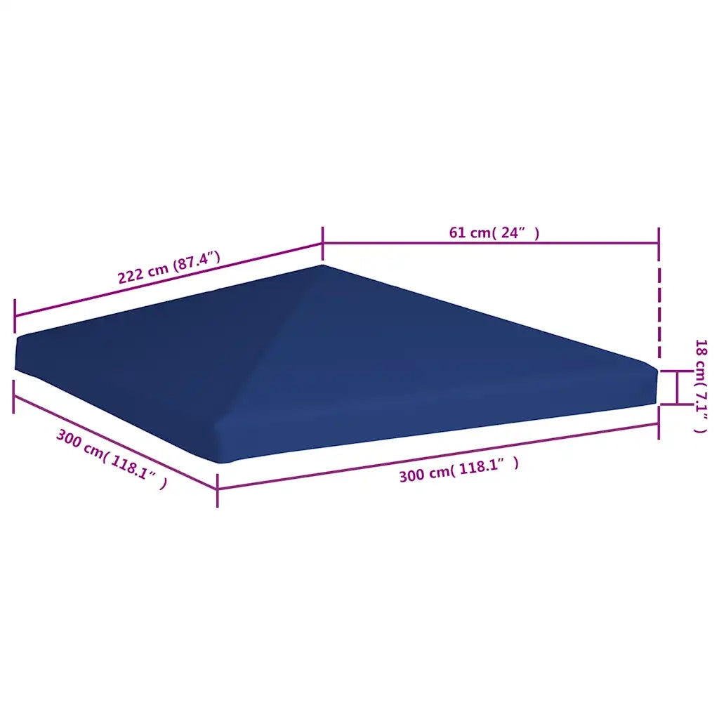 Copertura Superiore per Gazebo 310 g/m2 3x3 m Blu CFW7690943