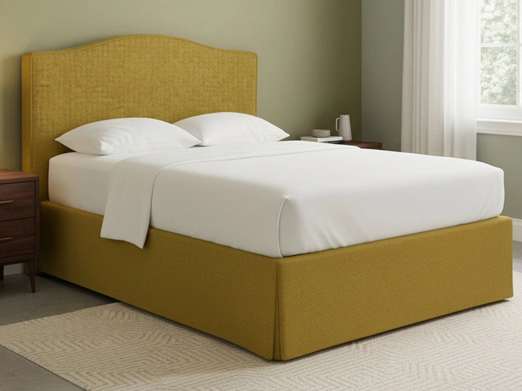 Morley, Letto Matrimoniale Sfoderabile Made in Italy, Giallo Ocra