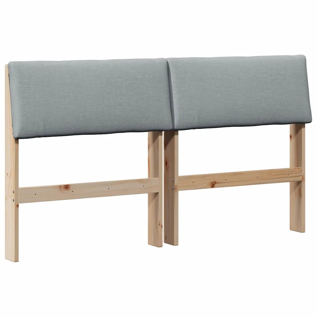 Testiera | Testata imbottita Grigio chiaro 140 cm Pino massello
