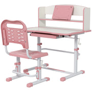 EasyComfort Set Scrivania per Bambini con Sedia Regolabile in Altezza e Piano Inclinabile, Età 6-12 Anni, Rosa
