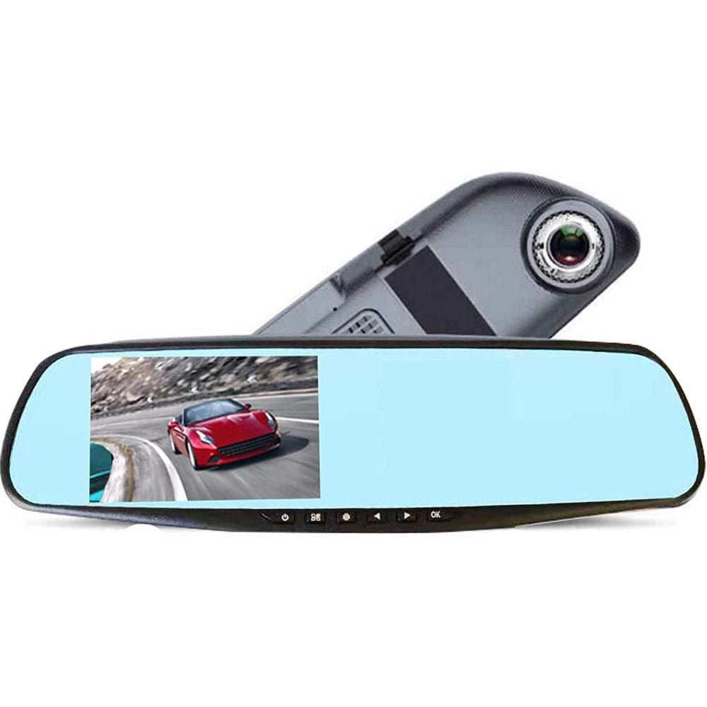 Trade Shop - Fotocamera Per Auto Specchio Touch Full Hd 5" Guida Con Doppio Obiettivo Qy-4500 -