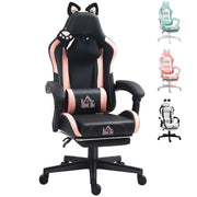 Sedia da Gaming Reclinabile con Poggiapiedi e Schienale Regolabile ¨C Zephmum ¨C Nero