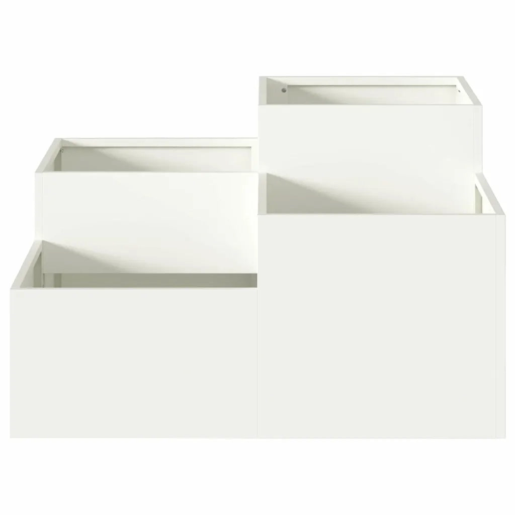 Vaso da giardino Bianco 100 x 100 x 48 cm Acciaio 865849