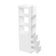 Libreria con 3 vani aperti e 3 cassetti; antiribaltamento - per studio - 60×40×200 cm - bianco