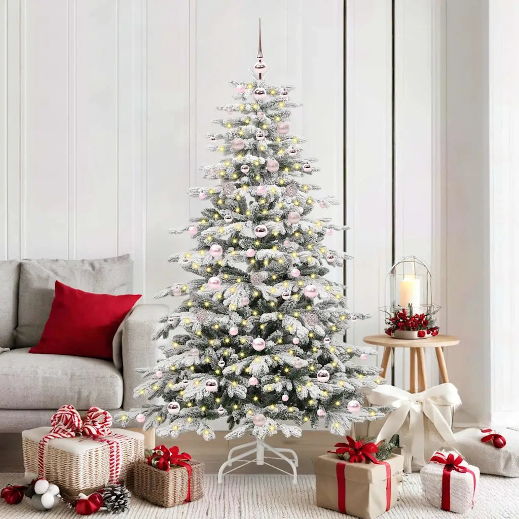 Albero di Natale Artificiale con Rami Pieghevoli Bianco 180 cm