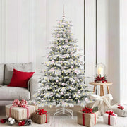 Albero di Natale Artificiale con Rami Pieghevoli Bianco 180 cm